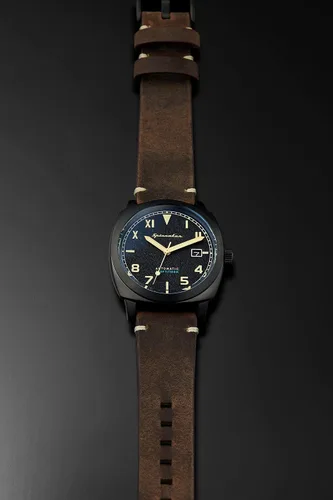 Vista 2 de Spinnaker Mens 42mm Hull California Automatic 3 Hands Watch with Genuine Leather Strap SP-5071