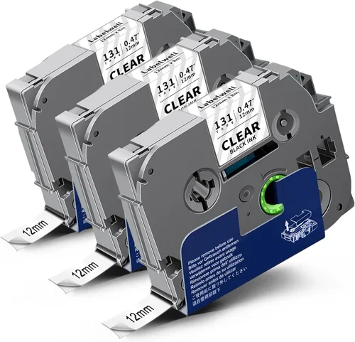 Vista 9 de Labelwell Paquete de 3 cintas TZe-111 compatibles con etiquetas adhesivas transparentes de 0.236 in 0.23 pulgadas, TZe111 TZ-111, negro sobre