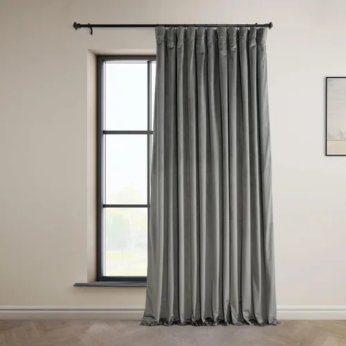 Vista 11 de HPD Half Price Drapes - Cortinas de terciopelo de lujo con bloqueo de luz para dormitorio (1 panel), 50W X 84L, cortinas Hotel con bloqueo de luz