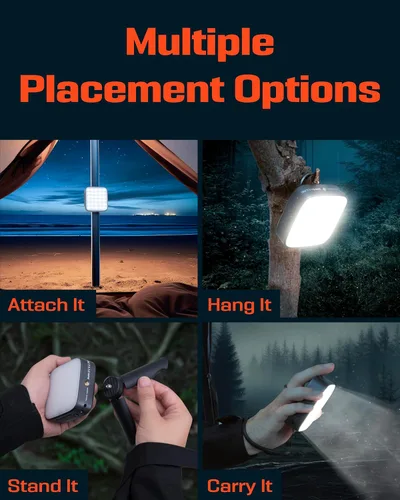 Vista 7 de P4X - Linterna colgante con iluminación ajustable brillante y cálida, linterna de emergencia con carga USB-C, luz de campamento recargable