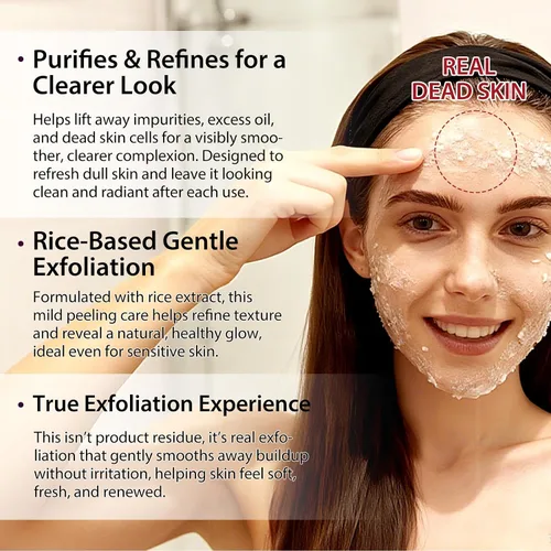 Vista 4 de Paquete de 2 ampollas de arroz Peel Shot Glow Dúo, exfoliante de arroz blanco y negro para todo tipo de piel, minimizador hidratante de poros
