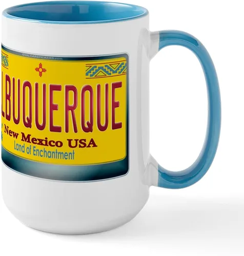 Vista 10 de CafePress ALBUQUERQUE New Mexico - Taza grande para placa de matrícula de 15 oz (15.0 fl oz)