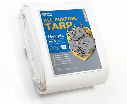 Vista 161 de GUARD SHIELD - Lona resistente, impermeable, de polietileno, gruesa, resistente a los rayos ultravioleta, con ojales, para exteriores, 6 x 8 pies