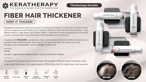 Vista 2 de Keratherapy Spray espesante de fibra con infusión de queratina, marrón medio, 4 onzas líquidas, 4.7 fl oz – Laca para el cabello voluminizadora