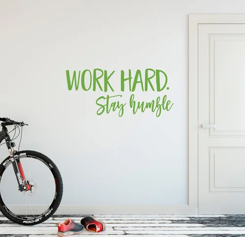 Vista 12 de 24"x10" trabajar duro permanecer humilde Workout éxito lente pensamiento positivo Reto Deportes Fitness ejercicio tren pared calcomanía arte mural
