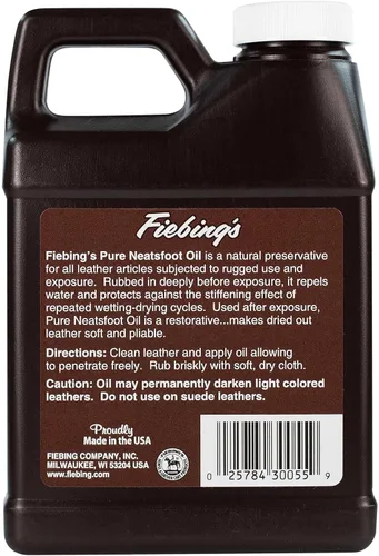 Vista 2 de Fiebing's Aceite 100 % puro de pie de gato, 16 onzas, acondicionador y conservante de cuero con aceite animal totalmente natural, impermeable