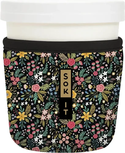 Vista 94 de Sok It IceCreamSok - Funda de neopreno aislada (flores abstractas, pintas de helado cónicas)
