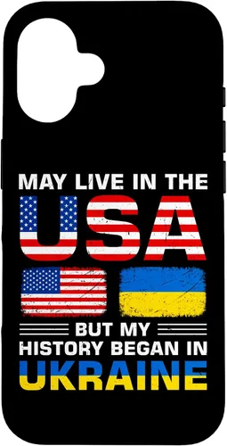 Vista 32 de Ukraine Flag America Flag Ukrainian Roots Case for iPhone 17