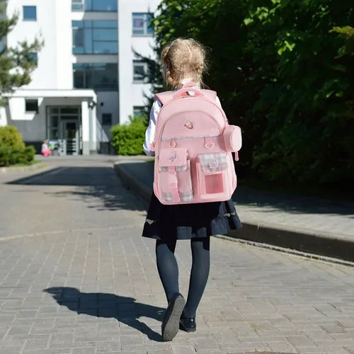 Vista 2 de TOTEXISAP Mochila para niñas, mochila escolar para niñas, mochila escolar grande para niños, estudiantes, escuela primaria.., Rosado-2, Unicornio