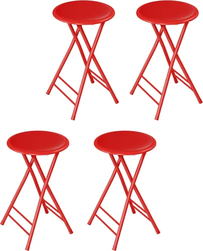 Vista 18 de Lavish Home Taburete plegable con asiento acolchado sin espalda, juego de 2