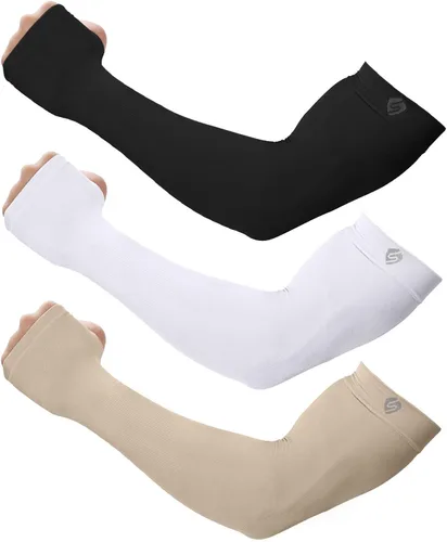 Vista 28 de Mangas para brazo, para hombres o mujeres. Para calentar o refrescar. Guantes de Compresión con factor de protección de los rayos ultravioleta UPF 1