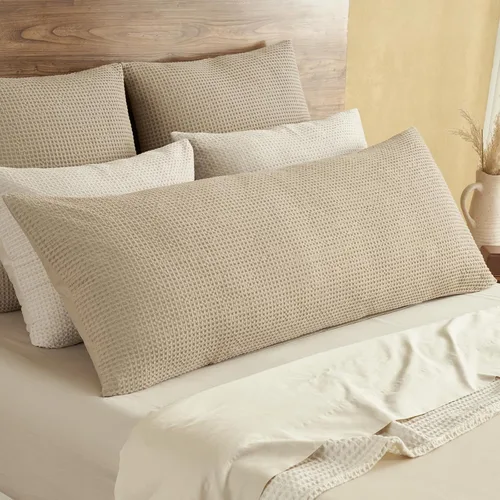 Vista 27 de PHF Funda de almohada 100% algodón con tejido de gofre, 22 x 22 pulgadas, sin relleno, paquete de 2 elegantes fundas de almohada cuadradas