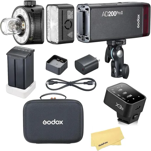 Vista 10 de Godox Flash de bolsillo AD200 Pro II con disparador de flash X3C