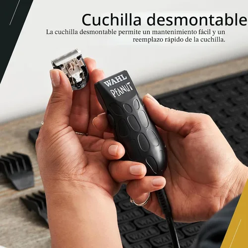Vista 5 de Wahl Professional Recortadora Peanut Negra Compacta Cortadora de Cabello Liviana Compacta con Cable Potente motor giratorio, diseño ligero, hoja