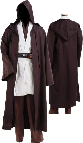 Vista 2 de Disfraz de túnica para hombre, conjunto completo de bata con capucha para Halloween, cosplay