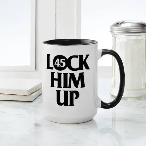 Vista 3 de CafePress Lock Him Up - Taza de café de cerámica de 15 oz (15.0 fl oz)