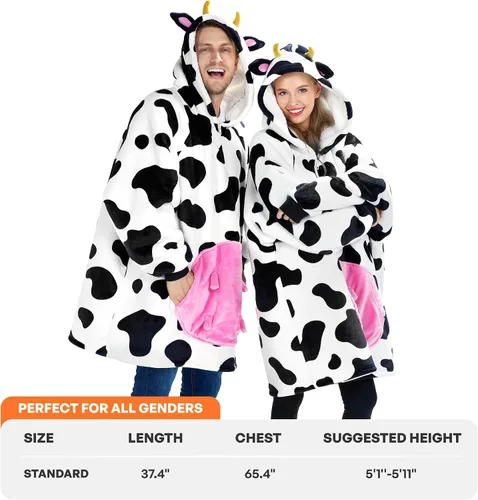 Vista 4 de Giggling Getup Manta Vestible con Capucha para Mujeres y Hombres Manta con Capucha Vestible de Forro Polar Sherpa Sudadera Manta Vestible Sherpa