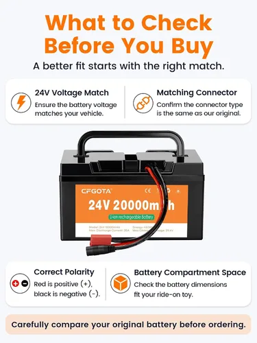 Vista 7 de Batería de litio de 24v 20Ah para juguetes y autos de paseo