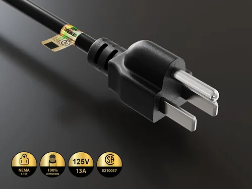 Vista 2 de CableLeader - Cable divisor de cable de alimentación, 2 NEMA 5-15R a 1 NEMA 5-15P, cable divisor en Y, extensión de cable de alimentación y divisor