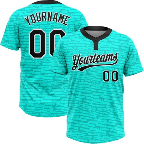 Vista 29 de Camisetas de béisbol personalizadas con dos botones, camisetas de sóftbol personalizadas con logotipo de nombre cosido para hombres, mujeres