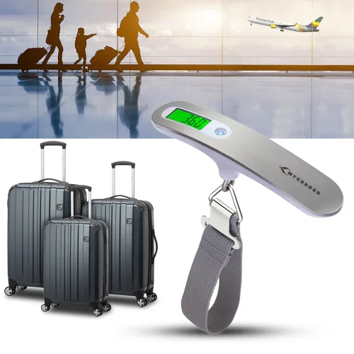 Vista 9 de MYCARBON Báscula digital para equipaje, báscula colgante de alta precisión de 110 lb50 kg con pantalla retroiluminada, perfecta para viajes y hogar