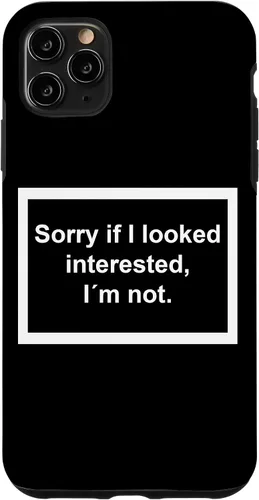 Vista 13 de Sorry if I Looked Interested, I'm not. Funny Black Phone Case for iPhone 17