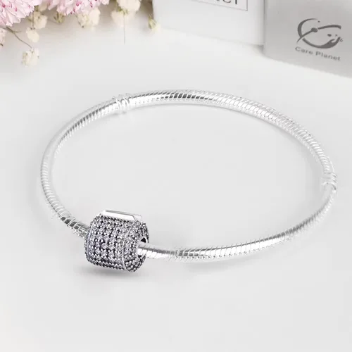 Vista 4 de Abalorios de plata de ley 925 para pulseras Pandora, regalos de joyería para mujer y niña.