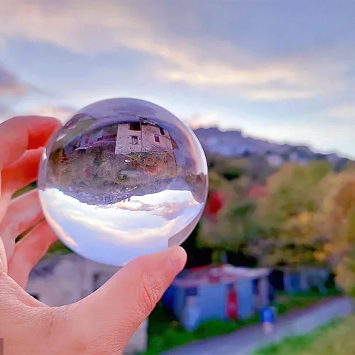 Vista 6 de Bola de cristal K9, bola de cristal transparente, esfera mágica para decoración, fotografía de lentes, meditación, adivinación de mirada, adorno