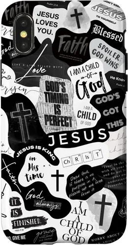 Vista 5 de Funda estética para iPhone 16 con versículos bíblicos cristianos, frases positivas