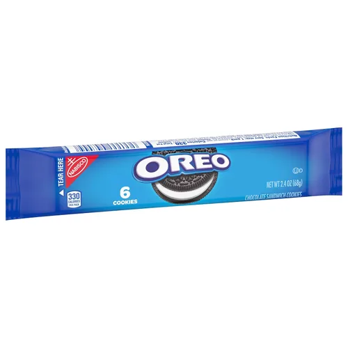 Vista 15 de OREO Galletas sándwich de chocolate, sabor original, 1 paquete de bocadillos, 6 galletas en total