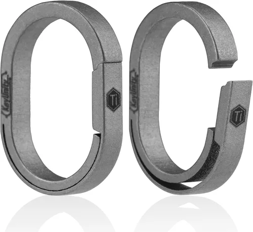 Vista 14 de KeyUnity Titanium Side-Opening Oval Key Ring – Lightweight EDC Connector for Car Keys, Tools, and Outdoor Gear