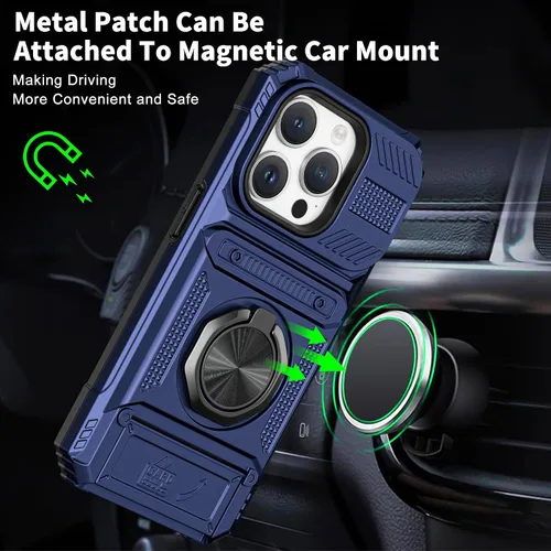Vista 4 de Vofolen Funda tipo cartera para iPhone 13 Pro Max con tarjetero