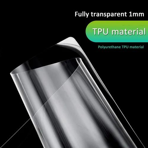 Vista 3 de Protector de mesa transparente de poliuretano TPU ignífugo, impermeable, antiescaldado, transparente, 45 tamaños, para mesa de comedor, escritorios