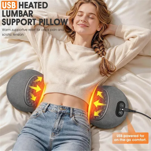 Vista 5 de Almohada de apoyo lumbar eléctrica 3 en 1, masajeador de espalda