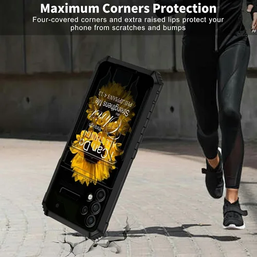 Vista 4 de Funda para Samsung Galaxy A53 5G con ranura desmontable para tarjetero, función atril, doble capa, resistente, a prueba de golpes, funda oculta