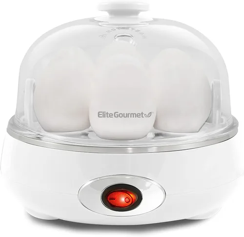 Vista 8 de Elite Gourmet - Cocina eléctrica para huevos de 7 huevos, apagado Negro clásico