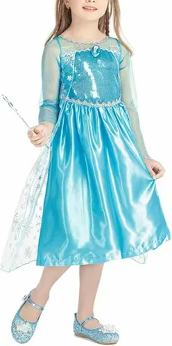 Vista 2 de Vestido de princesa para fiesta de nieve, vestido de princesa para niñas pequeñas
