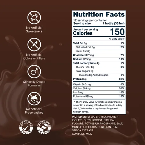 Vista 2 de Transparent Labs Batido de proteínas alimentadas con pasto - Chocolate