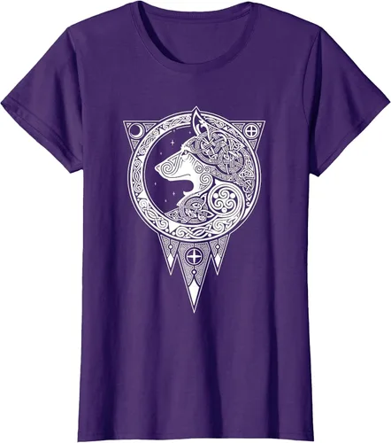 Vista 41 de Viking Fenris Wolf - Camiseta de mitología nórdica con símbolo de Fenrir Asphalt Grey