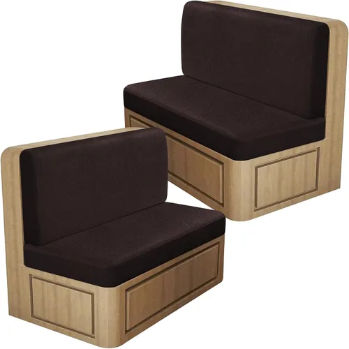 Vista 23 de ANARACHON Fundas de cojín elásticas con aspecto de cuero para caravana, fundas de cojín para asiento de cabina de caravana