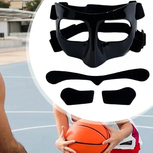 Vista 2 de Máscara de baloncesto para la nariz, protección facial ajustable para la nariz rota para boxeo, softbol atlético