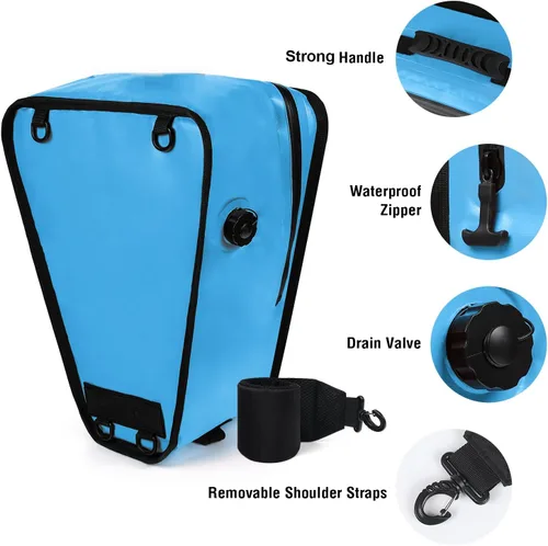 Vista 4 de Bolsa enfriadora de kayak aislada Buffalo Gear de 15" x 18" con correa para el hombro, para pesca, kayak - Mantiene tu pesca o bebidas frías todo