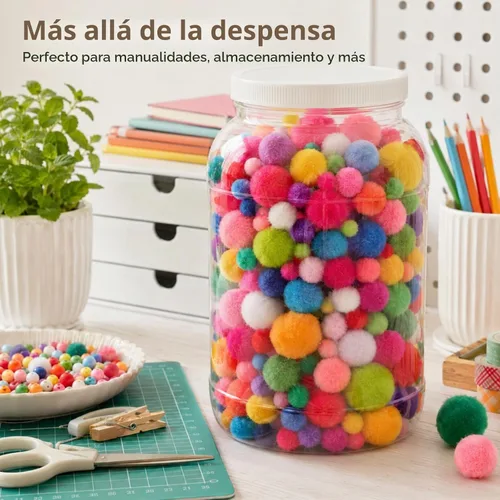 Vista 8 de ZOOFOX Paquete de 2 tarros de plástico con tapas, recipientes de almacenamiento de boca ancha de 1 galón, tarros de plástico vacíos