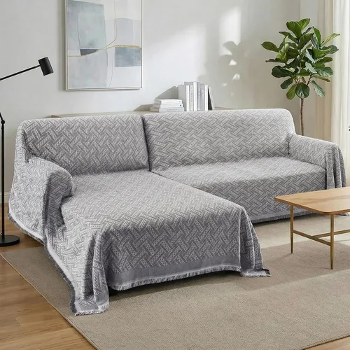 Vista 14 de Turquoize - Funda para sofá de algodón de color gris, protector para sofá, funda para sofás, fundas para sofá seccional lavables para perros