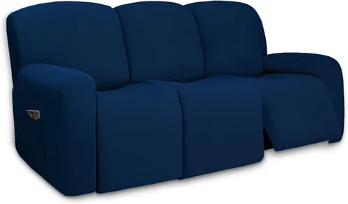 Vista 155 de PureFit Funda súper elástica para sofá reclinable con bolsillo, funda de sofá suave y antideslizante de elastano, lavable, protector de muebles