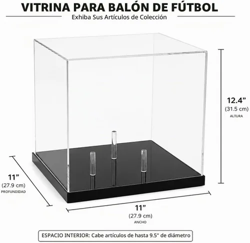 Vista 7 de OnDisplay - Vitrina de acrílico transparente para pelotas de fútbol