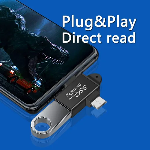 Vista 5 de Adaptador 2 en 1 tipo C y Micro USB a USB 3.0 - Soporta función OTG