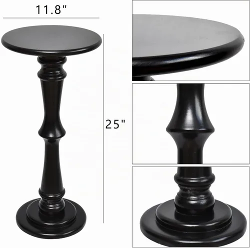 Vista 2 de SwallowLiving Mesa de bebida de madera maciza para espacios pequeños, mesa