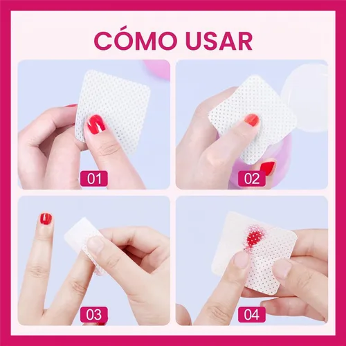 Vista 5 de 1200 toallitas de uñas sin pelusas, toallitas quitaesmalte de uñas