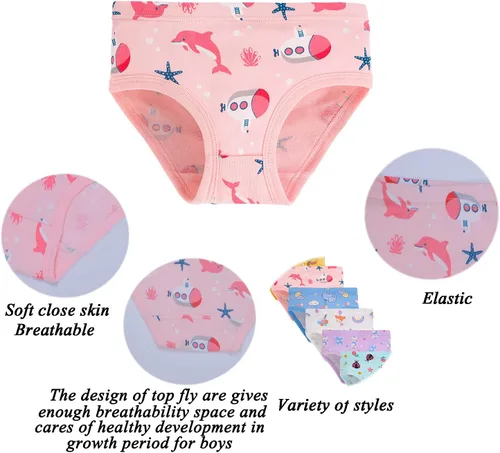 Vista 2 de Boboking - Ropa interior de algodón suave para niñas pequeñas, bombachas